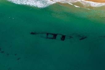 空中视图海难wategos海滩拜伦湾照片旋翼机拜伦湾昆士兰