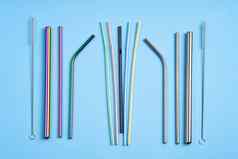 现代趋势有爱心的环境工具包可重用的金属饮料吸管形状直径清洁工具与常见的塑料吸管