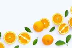 高维生素多汁的甜蜜的新鲜的橙色水果白色背景