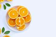 高维生素多汁的甜蜜的新鲜的橙色水果白色背景