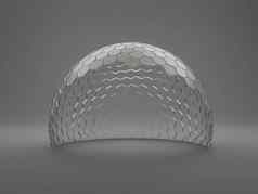 模型透明的玻璃圆顶保护概念障碍呈现