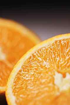多汁的橙子一半减少切片健康的食物水果