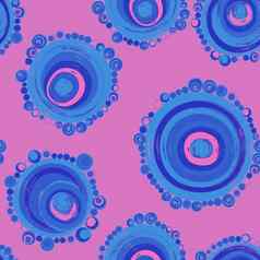 几何无缝的模式纹理完美的联系嵌套的圈大小颜色重复模式圈填满点纺织包装纸横幅Azure粉红色的