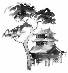 日本建筑树