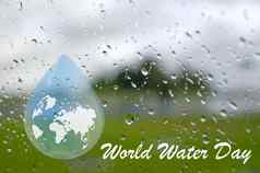 世界水一天摘要滴水概念景观背景