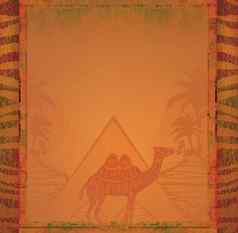 古董框架金字塔骆驼