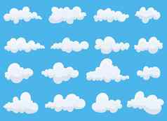 云集向量设计插图孤立的蓝色的背景