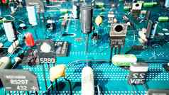 电子组件内部技术设备微芯片晶体管发光二极管半导体呈现