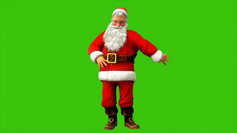 快乐的圣诞老人老人旋转绿色屏幕圣诞节呈现