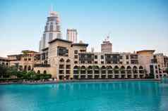 1月迪拜阿联酋美丽的视图露天市场巴哈尔迪拜购物中心地址酒店建筑捕获休闲大道区域迪拜塔公园迪拜阿联酋
