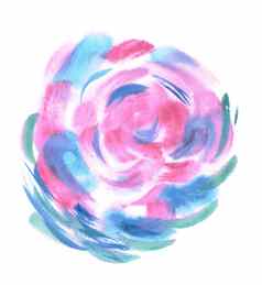 色彩斑斓的水彩球画设计元素巴德蓝色的湿手画轮污斑圆摘要绘画蓝色的青色粉红色的品红色的油漆