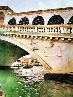 一瞥著名的桥中心威尼斯