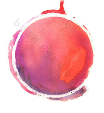 红色的水彩圆色彩斑斓的手使设计元素紫罗兰色的紫色的品红色的粉红色的红色的朱红色橙色湿手画轮飞溅圆难看的东西画球摘要绘画