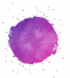 紫色的紫罗兰色的水彩圆色彩斑斓的手使设计元素紫罗兰色的湿手画轮飞溅圆