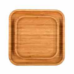棕色（的）木托盘盘子孤立的白色