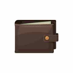 棕色（的）钱包图标卡通风格