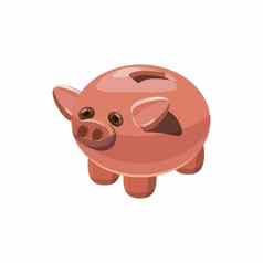 小猪银行图标卡通风格