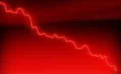 红色的图移动图表经济衰退金融危机
