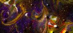 五彩缤纷的横幅黑暗背景撒紫色的黄金闪光条纹波当代创造力色彩斑斓的“先锋绘画丰富的纹理背景使形状材料