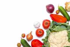 蔬菜布局白色背景本土蔬菜收获窗口沙拉酱孤立的蔬菜文章蔬菜复制空间蔬菜