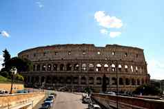 3月罗马意大利视图罗马圆形大剧场游客由于冠状病毒