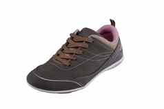 运动鞋棕色（的）紫色的口音体育运动鞋子白色背景