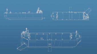 船<strong>蓝</strong>图网模型<strong>蓝</strong>色的背景前面视图拼字正确的的角度来看免费的风格渲染呈现