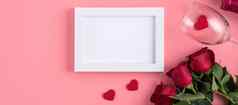 情人节一天内存图片框架概念粉红色的背景