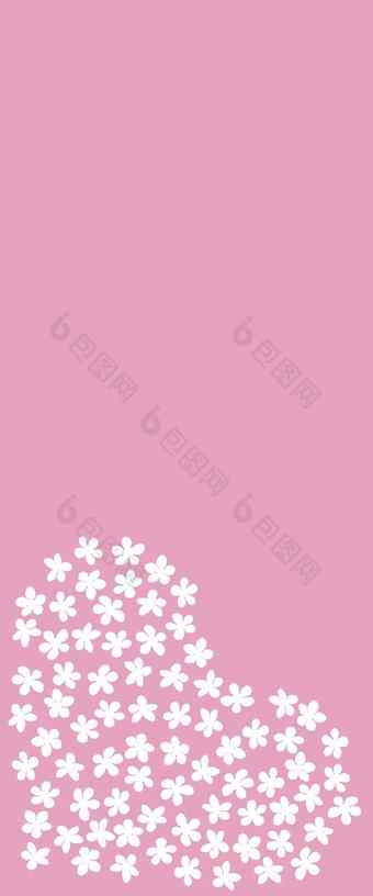 现代业务卡设计模板心使白色樱花花装饰粉红色的背景模板溢价礼物凭证折扣优惠<strong>券问</strong>候卡包装复制空间