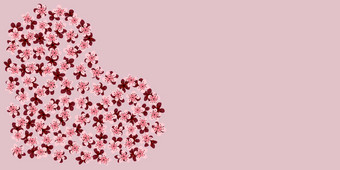 现代业务卡设计模板心使粉红色的樱桃樱花花装饰粉红色的背景模板溢价礼物凭证折扣优惠券问候卡包装复制空间