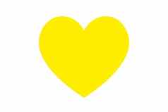 黄色的心图标平设计