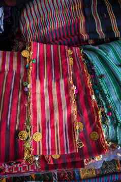 turksih传统的女人围巾刺绣
