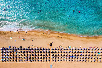 空中拍摄美丽的绿松石海滩falasarnafalassarna克里特岛希腊视图著名的天堂桑迪深绿松石海滩falasarnafalassarna北西克里特岛岛希腊