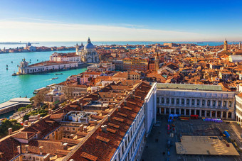 空中视图<strong>大运</strong>河教堂圣诞老人玛丽的salute威尼斯意大利威尼斯受欢迎的旅游目的地欧洲威尼斯意大利
