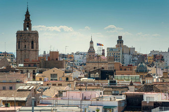 视图瓦伦西亚市中心屋顶住宅住宅瓦伦西亚市中心西班牙欧洲
