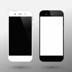 黑色的白色智能手机