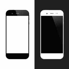 白色黑色的智能手机