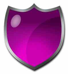 紫色的徽章crest-shaped按钮