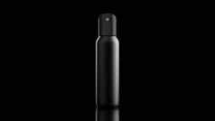 黑色的空白喷雾瓶黑色的背景呈现插图