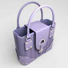 淡紫色柳条手提包