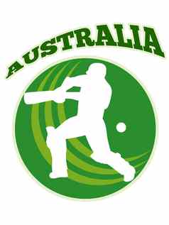 板球球员击球手击球复古的澳大利亚