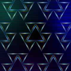 摘要蓝色的背景闪亮的五彩缤纷的三角形