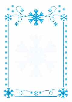 雪花框架背景向量插图