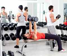 集团人体育运动健身健身房重量培训