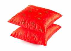 红色的装饰枕头