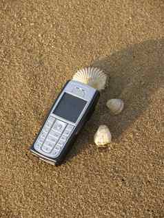 移动电话海滩