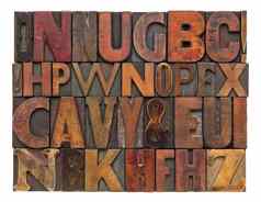 古董lettepress木类型字母