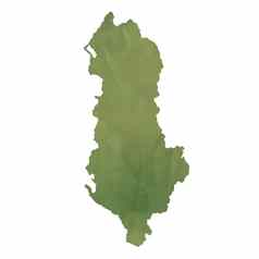 阿尔巴尼亚地图绿色纸