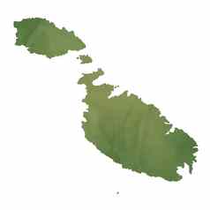 马耳他地图绿色纸