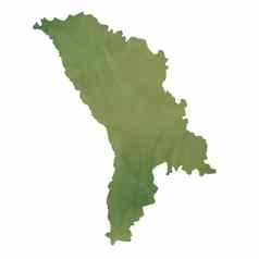 摩尔多瓦地图绿色纸